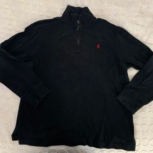 Polo 1/4 zip sweater. Black